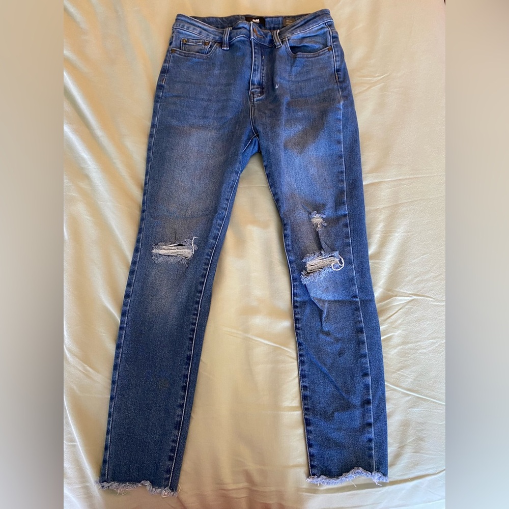 Dark wash blue jeans